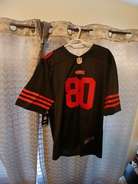 49ers Jerry Rice Black And Red Stitching