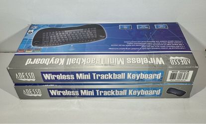 (2) Adesso Wireless Mini Trackball Keyboards WKB-3000UB