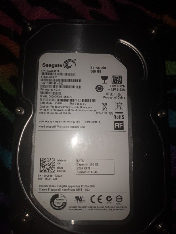 500 GB hard Drive By Seagate