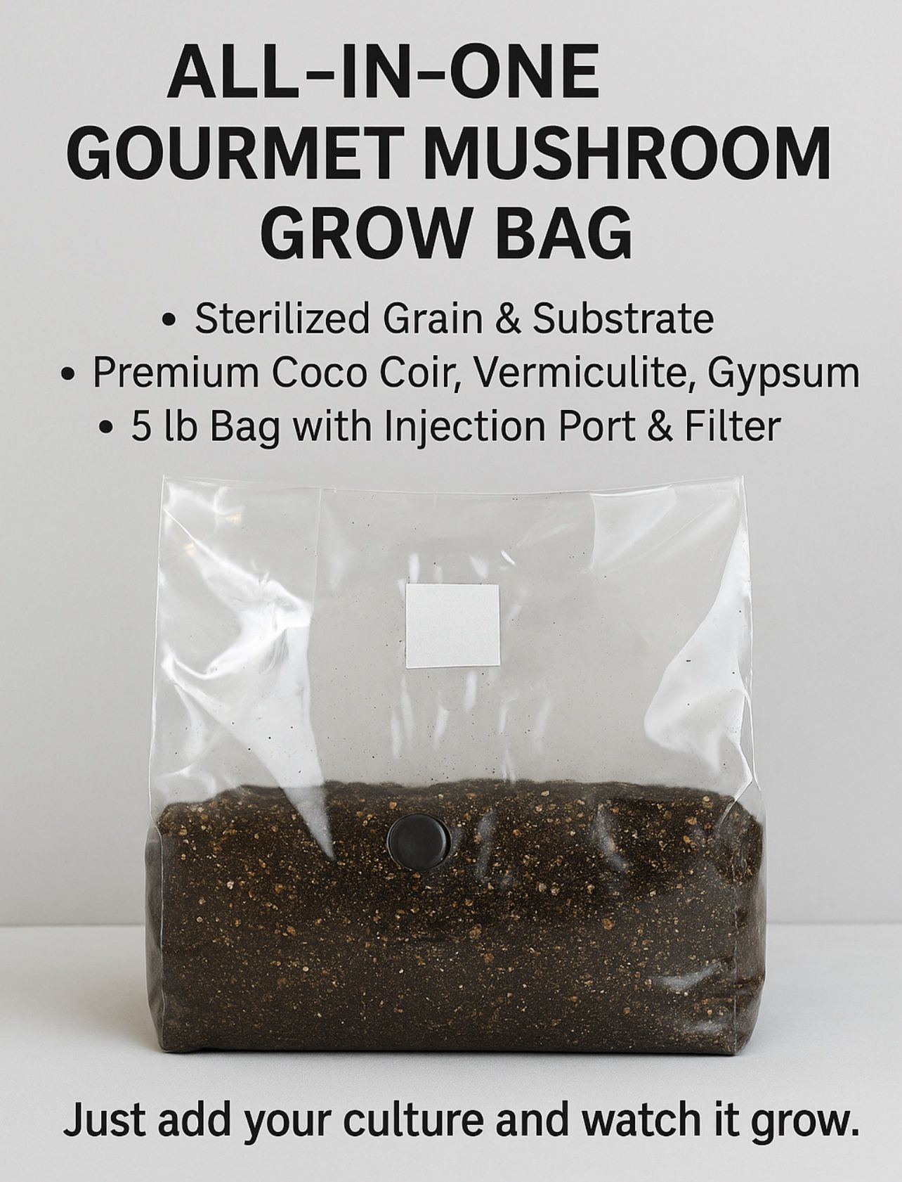All-In-One Gourmet Mushroom Grow Bag – Sterile & Ready