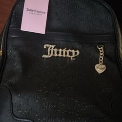 Juicy Couture Black & Gold Backpack Purse New