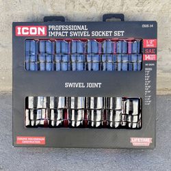 Icon 1/2” Drive Swivel Socket Set (SAE)