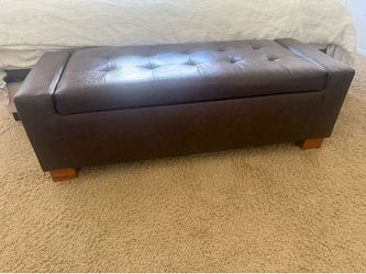 Leather Storage Ottoman
