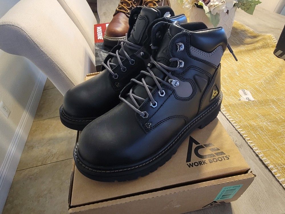 Ace Work Boots Size #7 Brand New