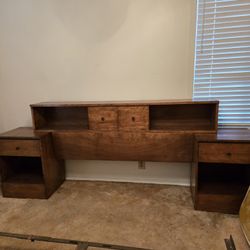 Full Size Headboard and Two Nightstands