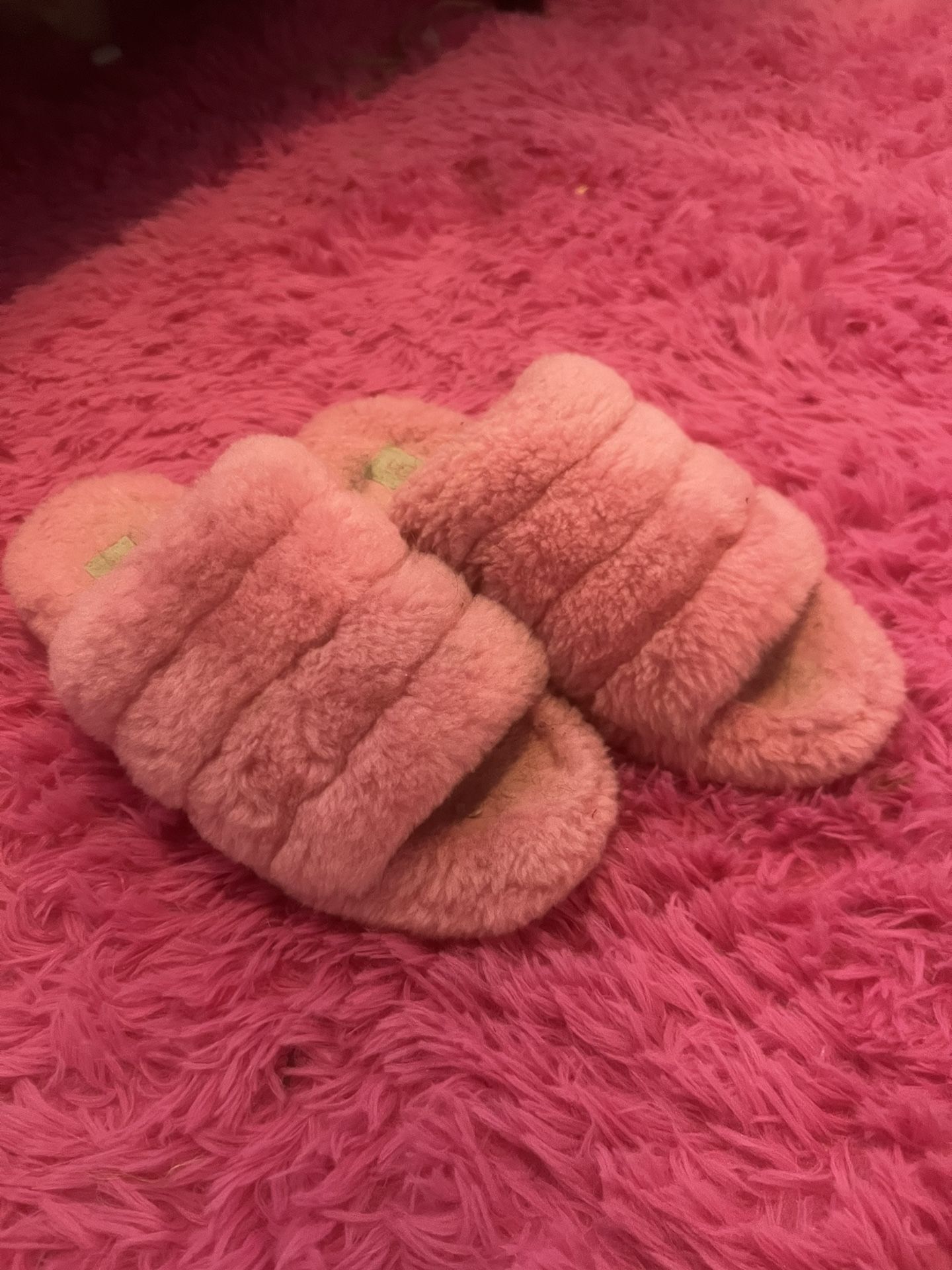 Hot Pink UGG Furry Sandals (size 6)