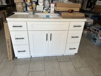Bathroom vanity 55 inch white 