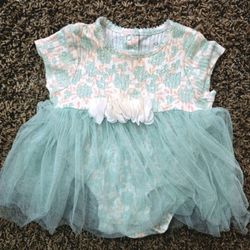 Catherine Malandrino Baby Tulle Skirt Dress 6-9M, Pastel Floral, Boutique Style
