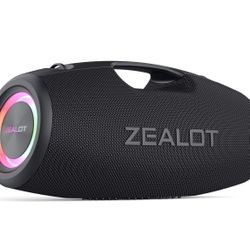 ZEALOT Bluetooth Speaker,120W Wireless Speaker with Booming Bass,IP67 Waterproof Speaker with LED Light, PowerBank,Bluetooth 5.2, Loud Bluetooth Speak