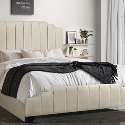 Fabric King Storage Bed