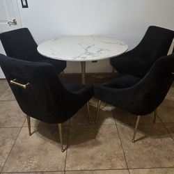 Faux Marble Table With 4 Chairs