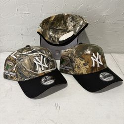 MLB New Era New York Yankees RealTree Black Brim Yankees Stadium Patch 9forty A Frame SnapBack Hats 