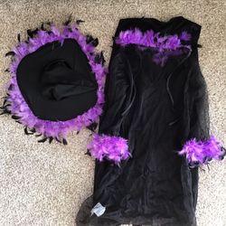 HALLOWEEN WITCH COSTUME OUFIT: 3 Piece Outfit- 2 piece dress and witches hat