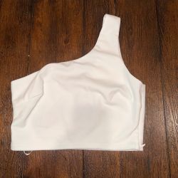 Lulus White One Shoulder Crop Top - Womens M