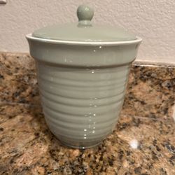 Vintage Sage Green Jar With Lid