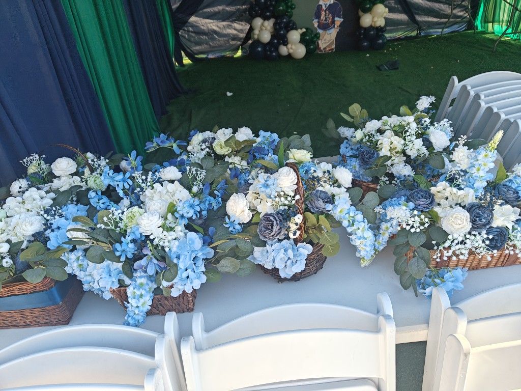 6 Flower Arrangements Used Once For Party