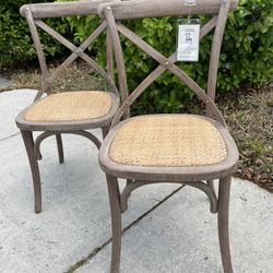 Two Wood Dining Chairs