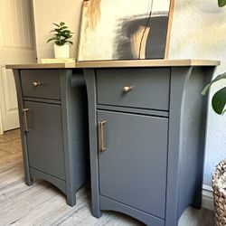 Dark Gray Modern Nightstands/End Tables
