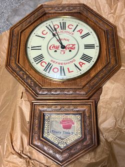 Vintage Coca-Cola Wood Clock