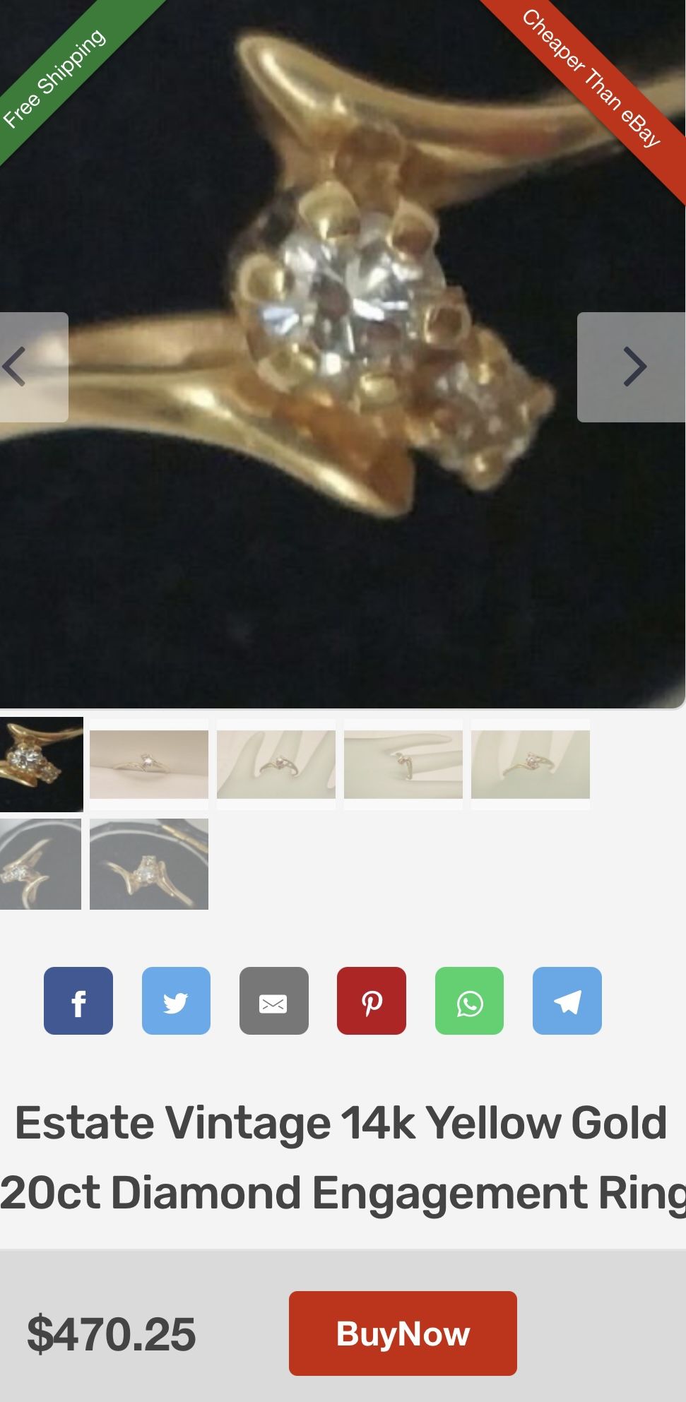 14 Kt Gold Engagement Ring