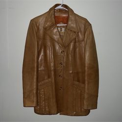 70s Men’s Bermans Burnt Orange Leather jacket size 42