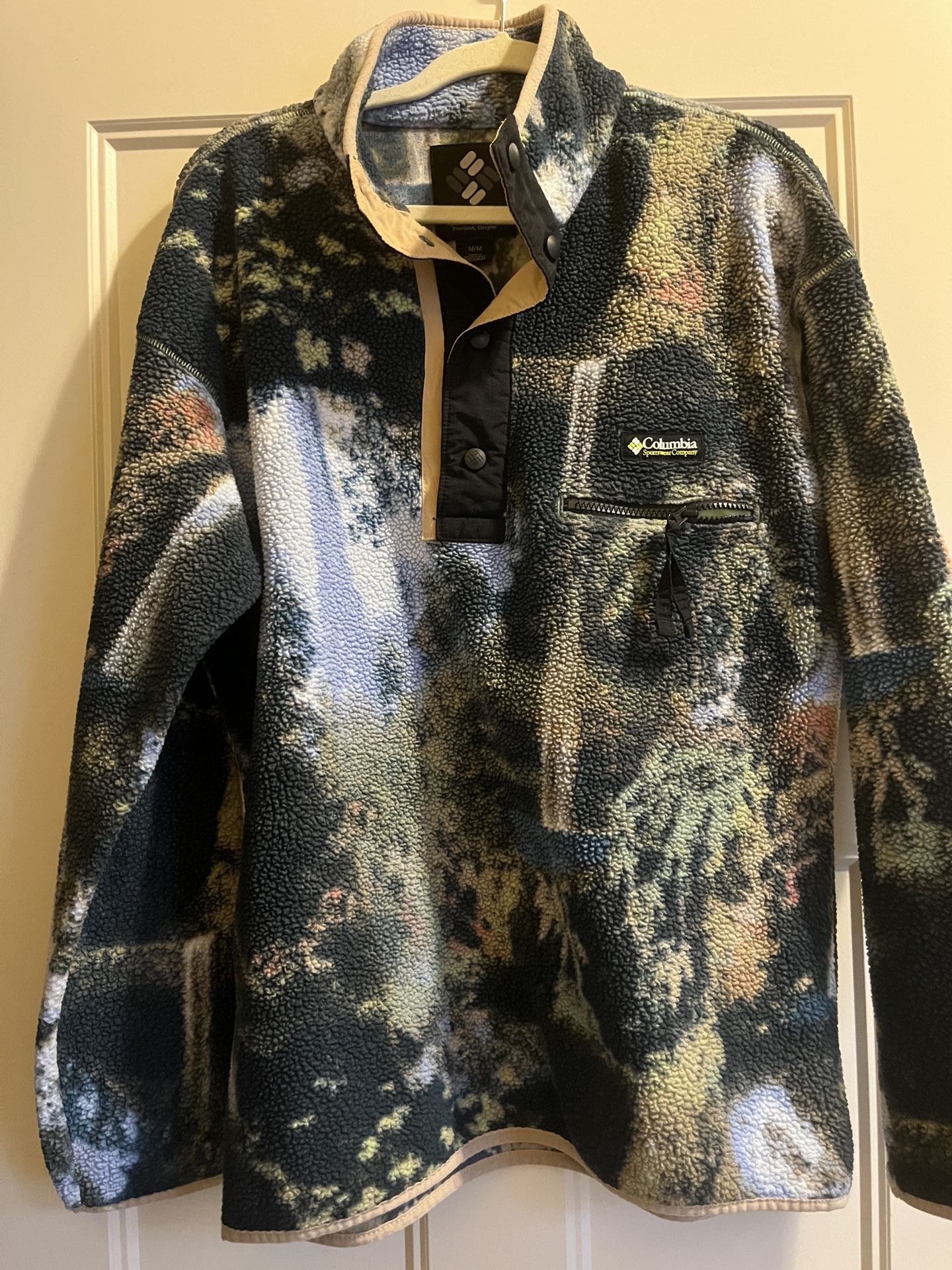 Men's Printed Half Snap Printed Fleece Pullover