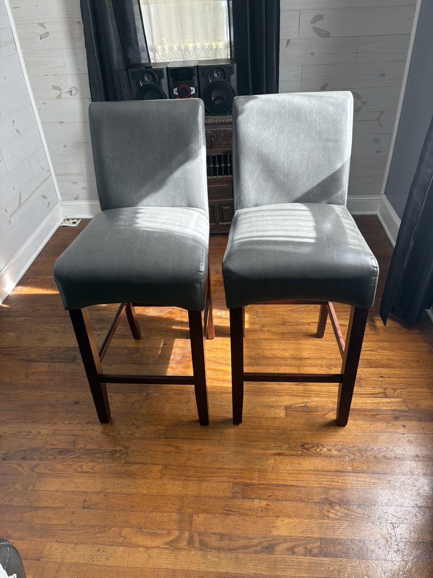 2 Grey Bar Stools
