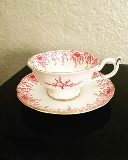 Vintage Tea Cup And Saucer Set, Pink. and White Tea Cup Set