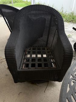 Black/brown  Wicker Outdoor Swivel Chair- 4 chairs for $40