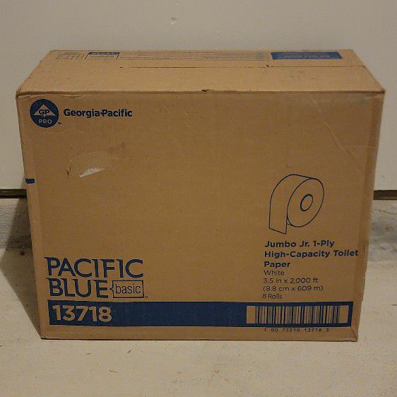 Pacific Blue Jumbo Jr. 1-Ply Toilet Paper (Unopened Case Of 8 High Capacity Rolls)