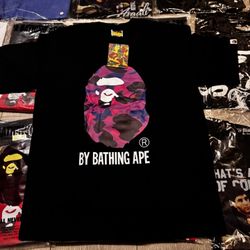 Purple Black Tee shirt Size L