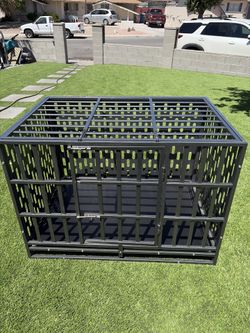 heavy-duty metal dog crate  25”w X 27”t X 37”l