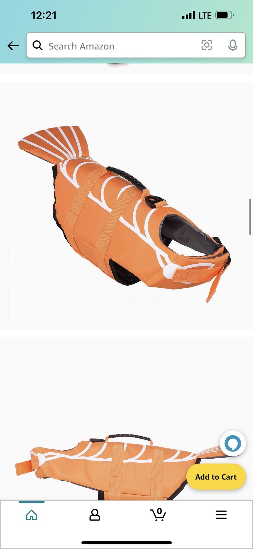 Dog Life Jacket Orange Lobster Adjustable Pet Lifesaver Preserver