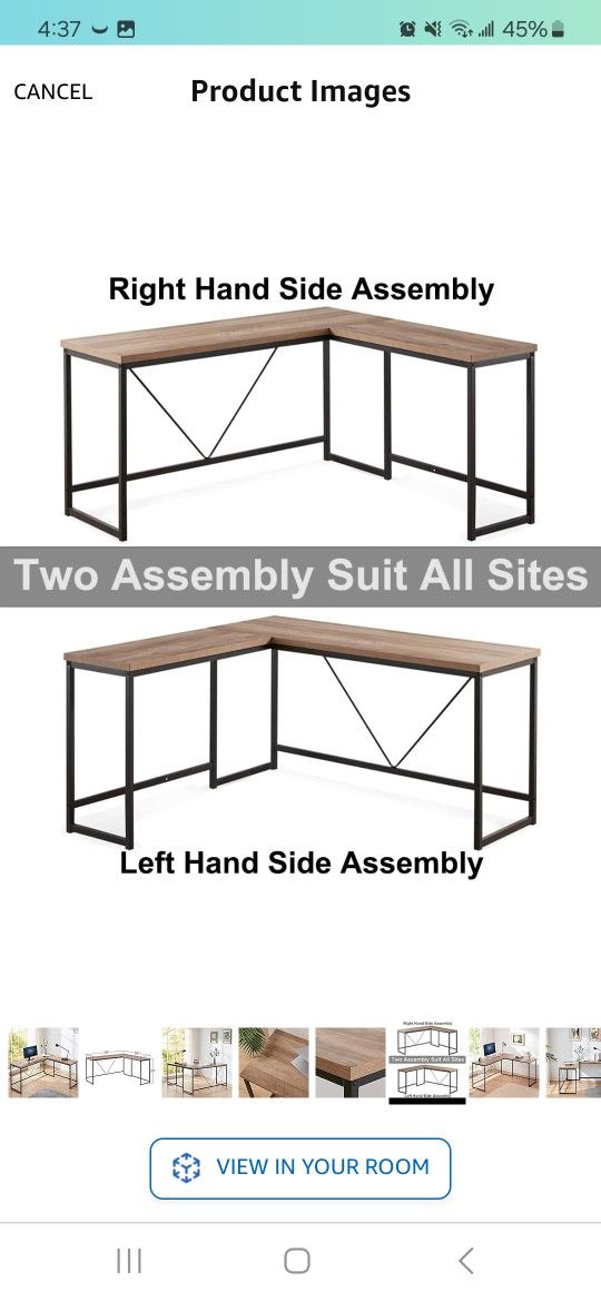L Shaped Computer Desk 59 x