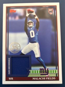 2026 Topps Malachi Fields RC 1991 Rookie Relic 91RR-MF Giants Player Worn
