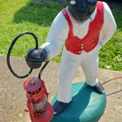 Vintage Lawn Jockey Lantern Boy