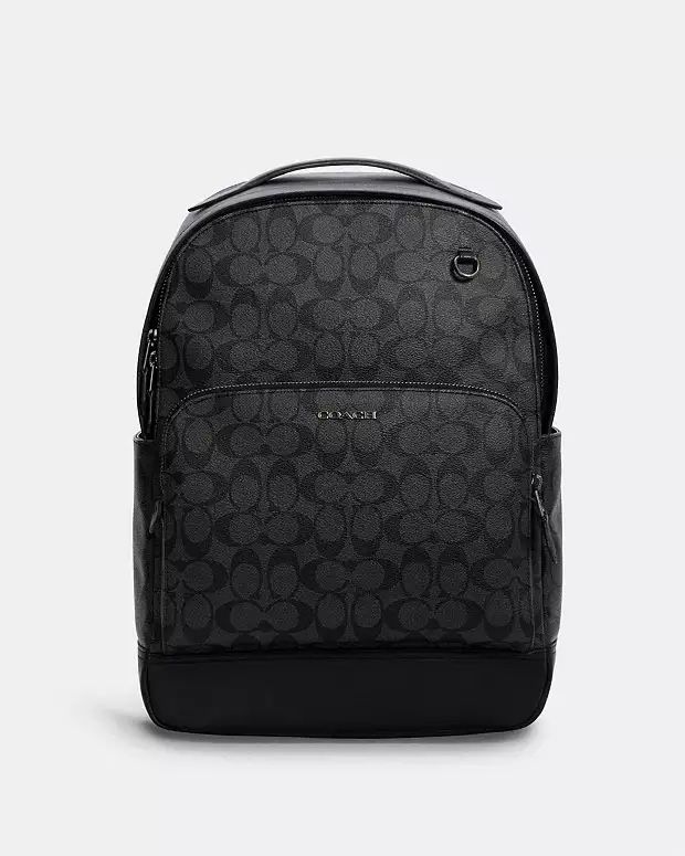 COACH C2935 GRAHAM BACKPACK IN SIGNATURE CANVAS IN CHARCOAL BLACK