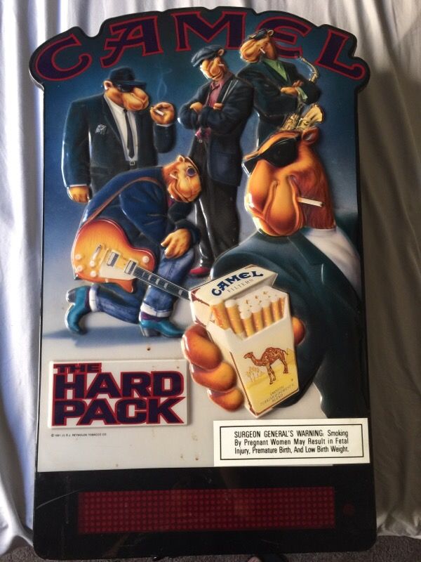 Vintage Joe Camel "The Hard Pack" light up sign