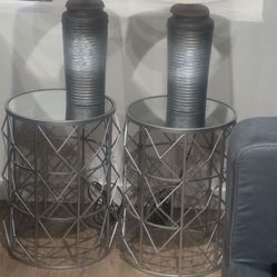 Side tables and table lamps