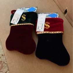 Two Small Stocking  Money Holder