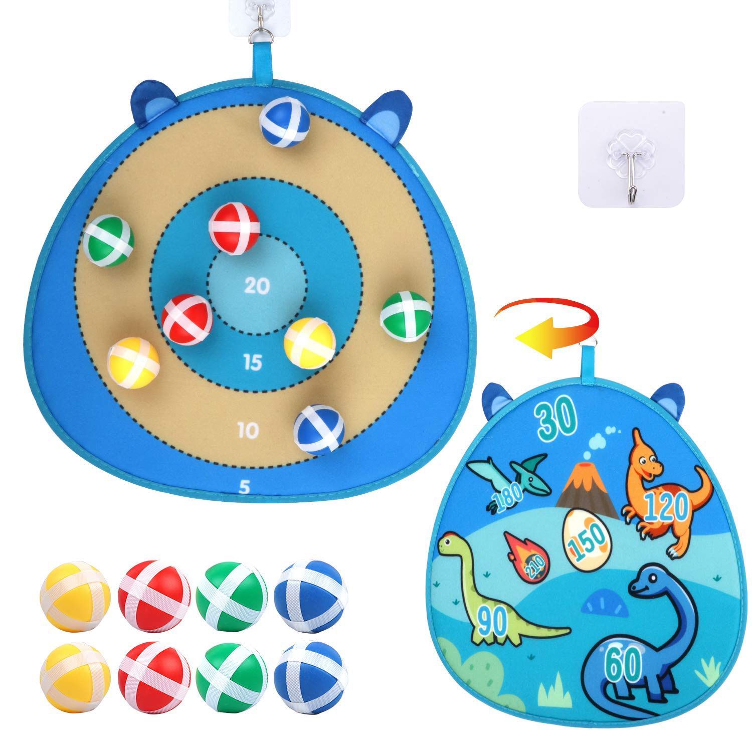 *NEW* Kids Dart Board Game Sets - Double Sided Fabric Dart Board with 8 Sticky Balls | Excellent Indoor and Party Safe