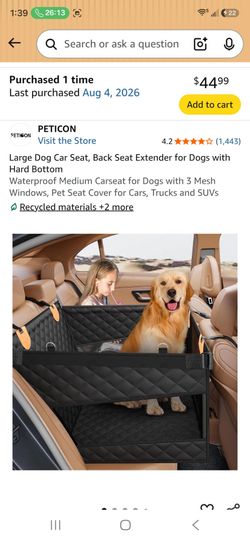 Peticon Large Dog Car Seat Back Seat Extender