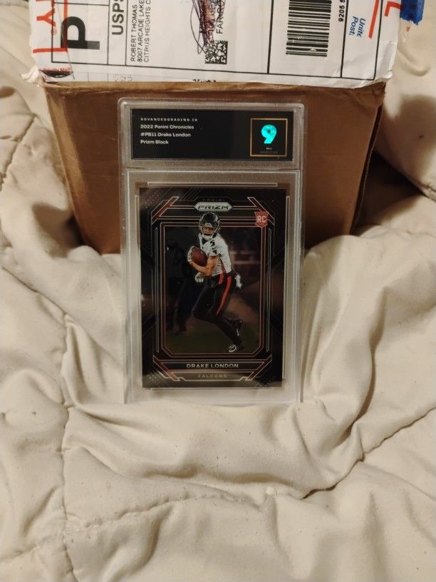 DRAKE LONDON PRIZM BLACK GEM MINT 9 GRADED TRADING CARD 