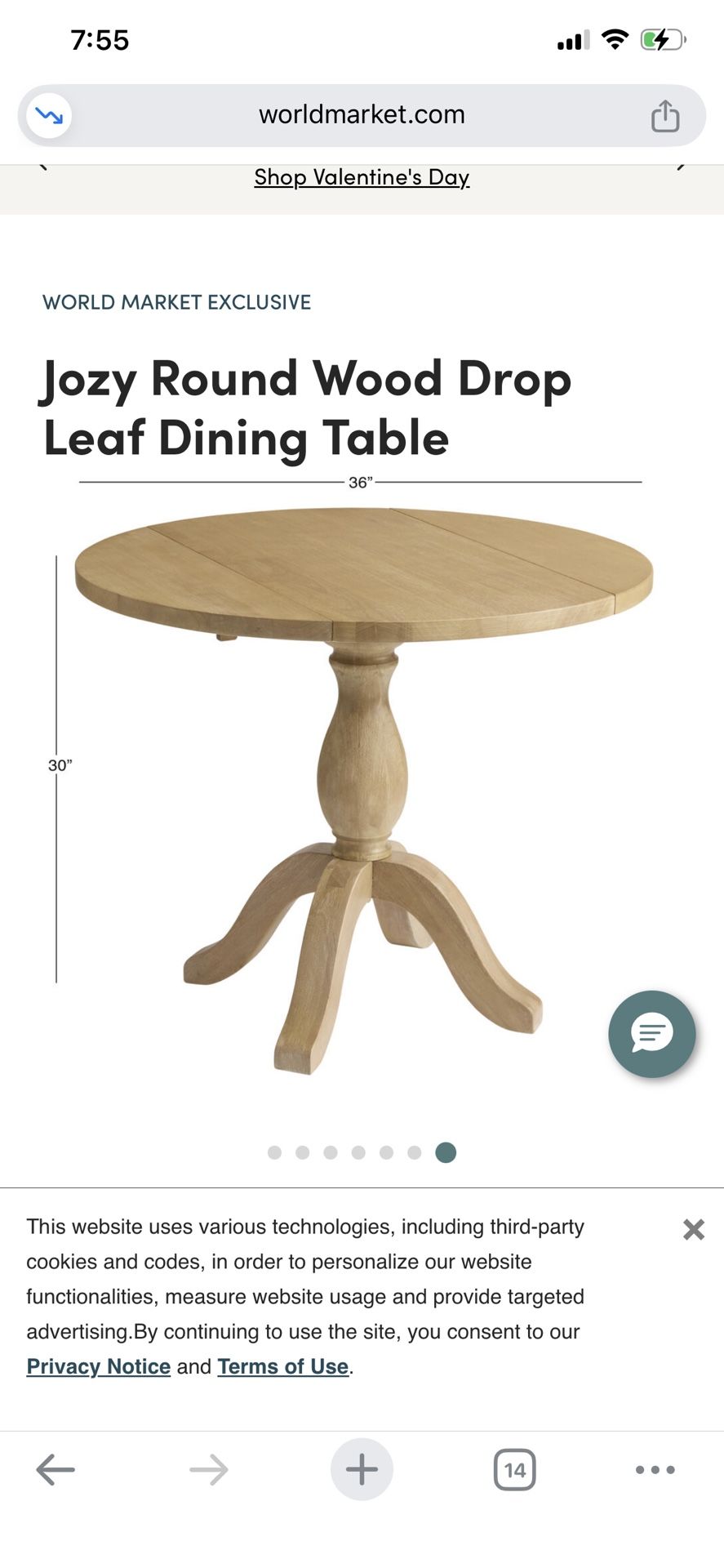 Jozy Drop-Leaf Round Dining Table – Solid Wood