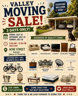 🏡 HUGE 3-DAY MOVING SALE • Hundreds of Quality Items!