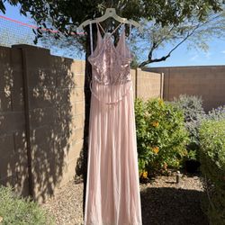 Pink Bridesmaids Long Dress
