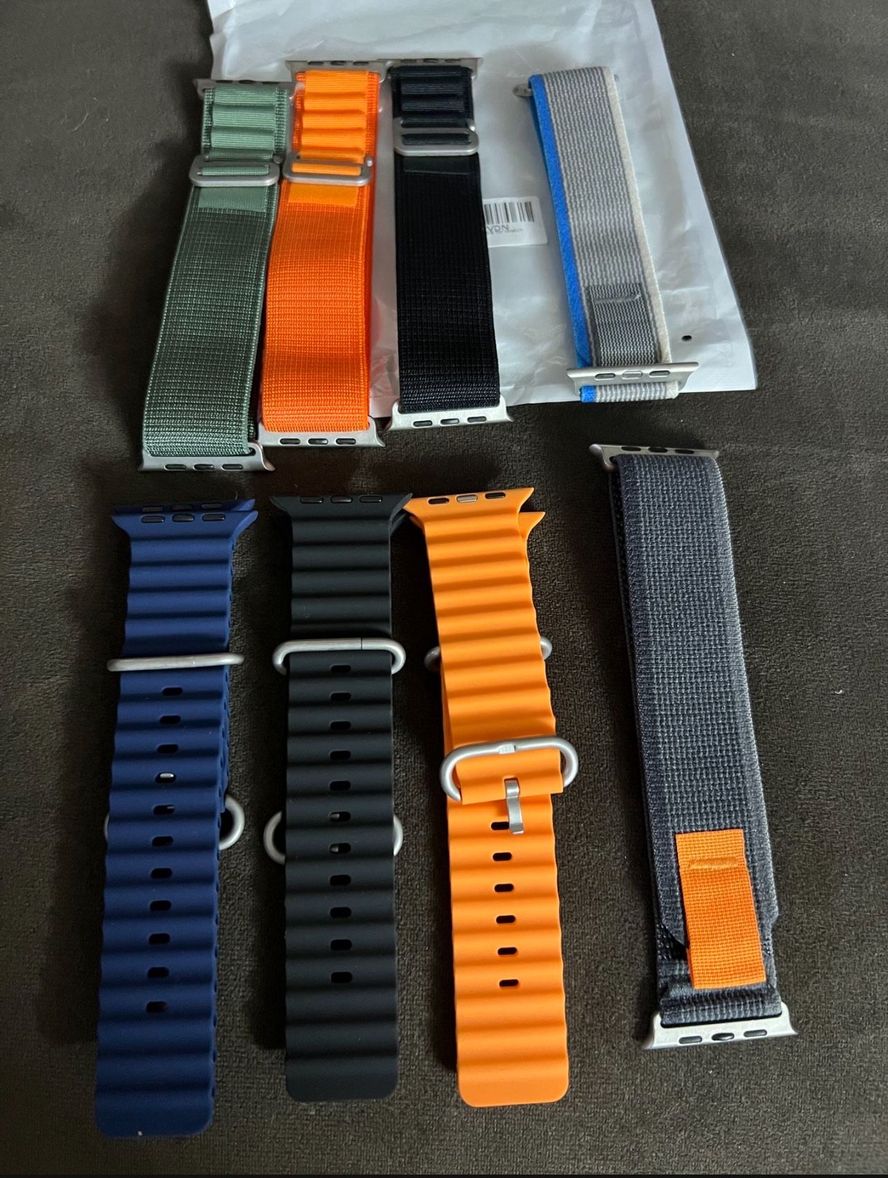 8 Pack Bands - Alpine Loop+Trail Loop+Ocean Band Compatible with Apple Watch Band 49mm 45mm 44mm 42mm for Men Women, Adjustable Sport Strap for iWatch