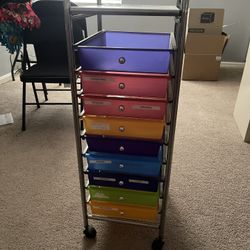 Multi-colored Rolling Storage Cart