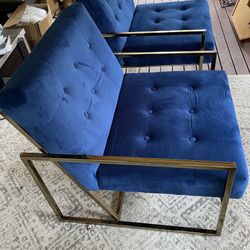 2 Large Velvet Lounge / Accent Chairs / 2 For $120