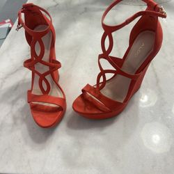 Aldo women's orange sandals, size 6
